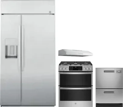 4 Piece Package Includes Refrigerator, Range, Hood And Dishwasher